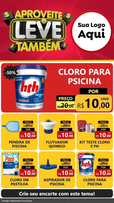 Modelo de Rede Social para Stories com o tema Aproveite e Leve Também para Produtos para Piscina