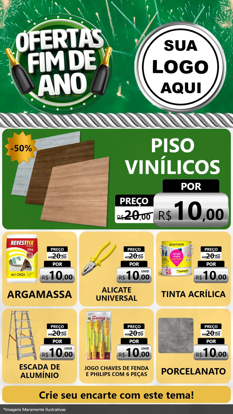 Modelo de Rede Social para Stories com o tema Ofertas Fim de Ano para Material para Construção