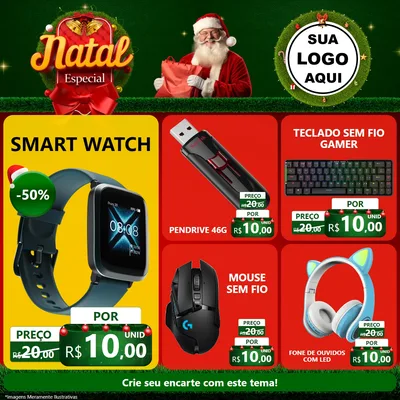 Modelo de Rede Social para Feed Facebook com o tema Natal Especial para Informática
