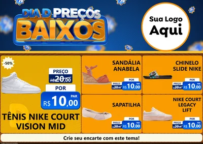 Modelo de Encarte para Encarte A4 Horizontal com o tema Dia D Preço Baixo para Calçados