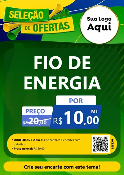 Modelo de Cartaz para Cartaz A4 Vertical com o tema Seleção de Ofertas - Copa para Materiais Elétricos