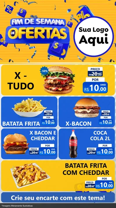 Modelo de TV para TV Vertical com o tema Fim de Semana de Ofertas para Hamburgueria