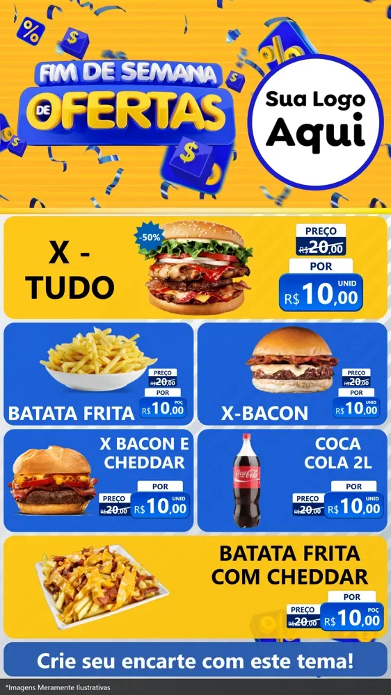 Modelo de TV para TV Vertical com o tema Fim de Semana de Ofertas para Hamburgueria
