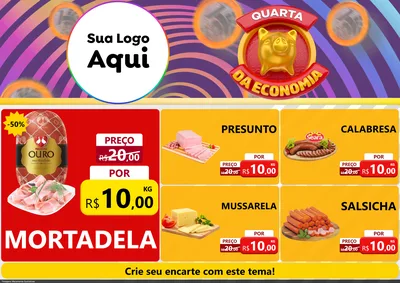 Modelo de Encarte para Encarte A4 Horizontal com o tema Quarta da Economia para Frios e Laticínios