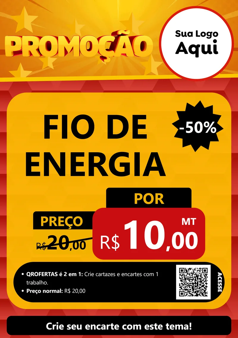 Modelo de Cartaz para Cartaz A4 Vertical com o tema Promoção para Materiais Elétricos