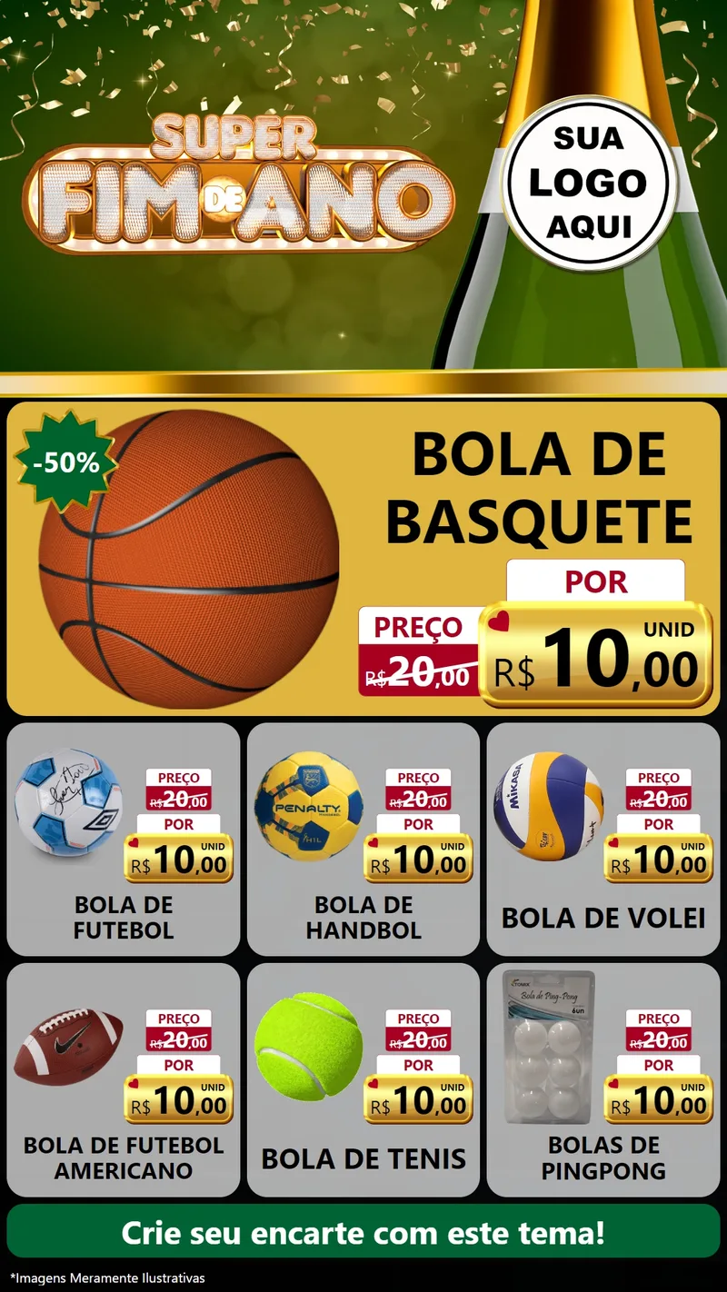 Modelo de Rede Social para Stories com o tema Super Fim de Ano para Artigos Esportivos