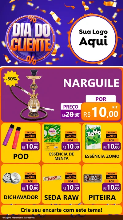 Modelo de Rede Social para Stories com o tema Dia do Cliente para Tabacaria