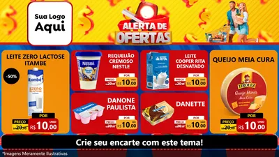 Modelo de TV para TV Horizontal com o tema Alerta de Ofertas para Frios e Laticínios