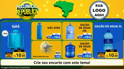 Modelo de TV para TV Horizontal com o tema Proclamação da República para Água e gás