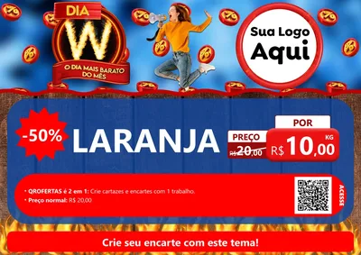 Modelo de Cartaz para Cartaz A4 Horizontal com o tema Dia W - O Dia Mais Barato Do Mês para Hortifrúti