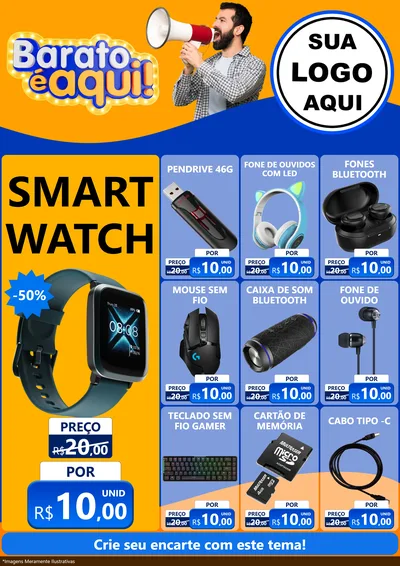 Modelo de Encarte para Encarte A4 Vertical com o tema Barato é aqui para Informática