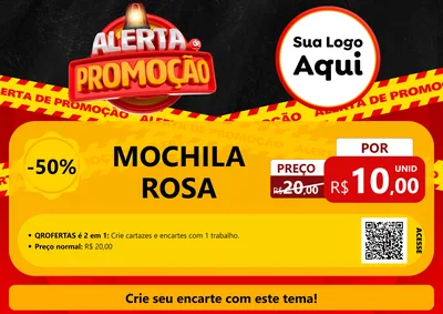 Modelo de Cartaz para Cartaz A4 Horizontal com o tema Alerta de Promoção para Papelaria