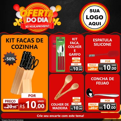 Modelo de Rede Social para Feed Facebook com o tema Oferta do Dia - Só hoje, Aproveite! para Utilidades Domésticas