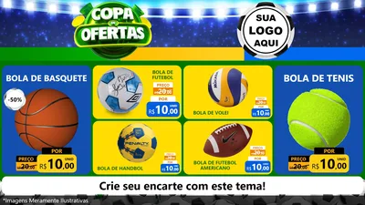 Modelo de TV para TV Horizontal com o tema Copa de Ofertas para Artigos Esportivos