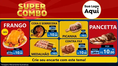 Modelo de TV para TV Horizontal com o tema Super Combo para Assados