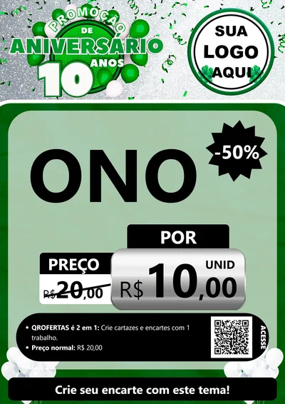 Modelo de Cartaz para Cartaz A4 Vertical com o tema Promoção de Aniversário - 10 Anos para Óticas