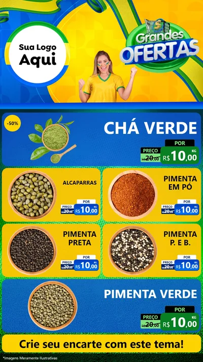 Modelo de TV para TV Vertical com o tema Grandes Ofertas para Produtos Naturais