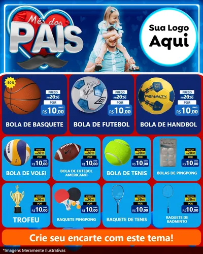 Modelo de Rede Social para Feed Instagram com o tema Mês Dos Pais para Artigos Esportivos