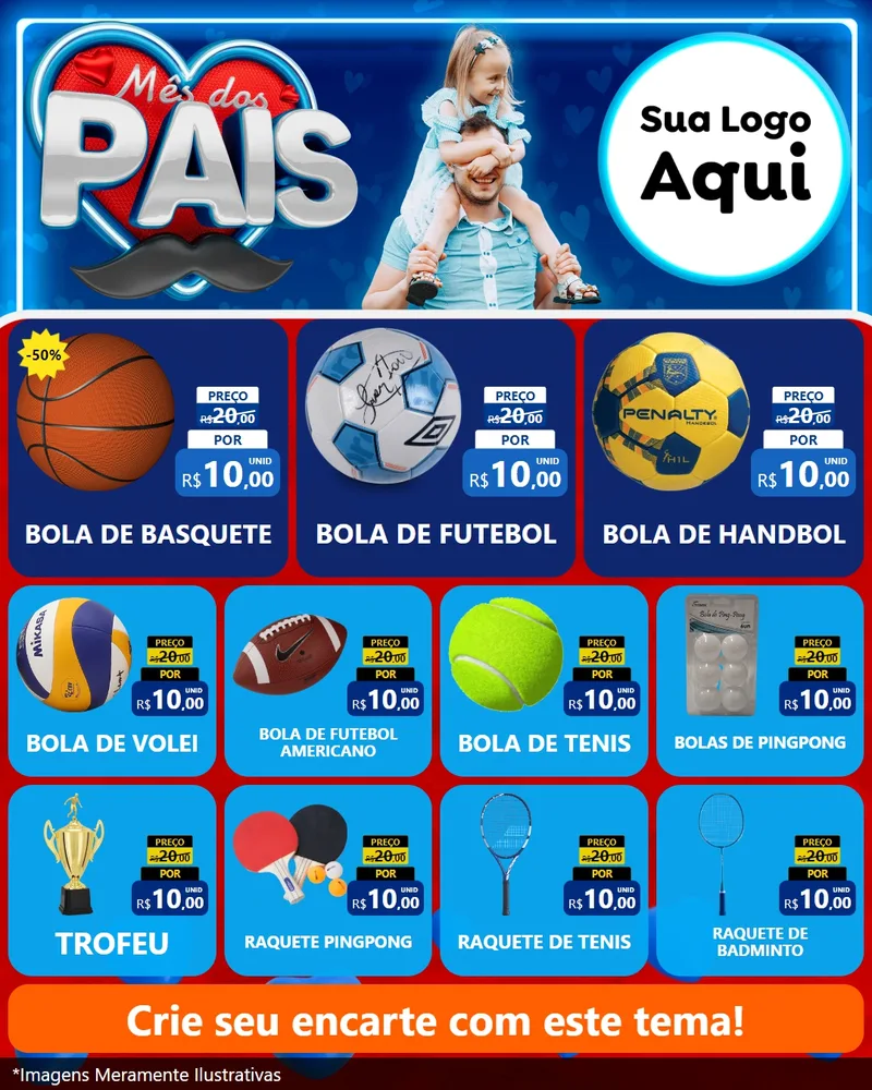 Modelo de Rede Social para Feed Instagram com o tema Mês Dos Pais para Artigos Esportivos