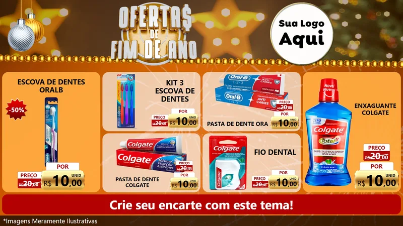 Modelo de TV para TV Horizontal com o tema Ofertas de Fim de Ano para Higiene Pessoal