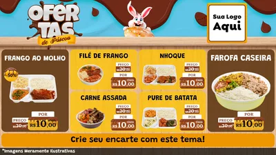 Modelo de TV para TV Horizontal com o tema Ofertas de Páscoa para Restaurante