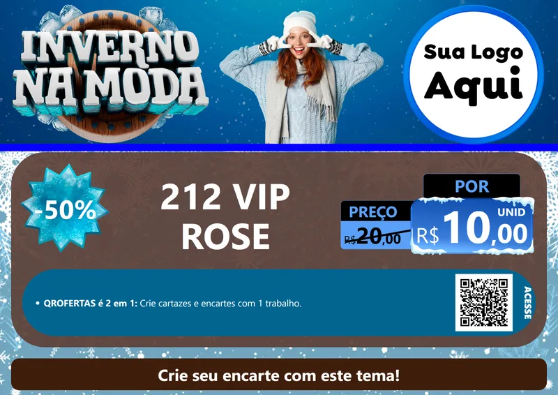 Modelo de Cartaz para Cartaz A4 Horizontal com o tema Inverno na Moda para Perfumes