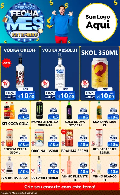 Modelo de Encarte para Encarte Grande com o tema Operação Fecha Mês Setembro para Distribuidora de bebidas