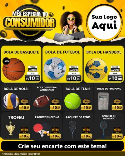 Modelo de Rede Social para Feed Instagram com o tema Mês Especial do Consumidor para Artigos Esportivos