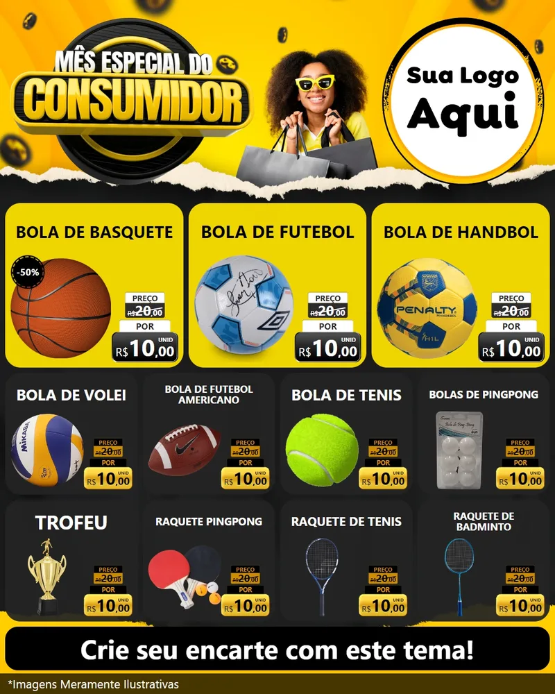Modelo de Rede Social para Feed Instagram com o tema Mês Especial do Consumidor para Artigos Esportivos