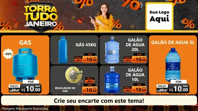 Modelo de TV para TV Horizontal com o tema Torra Tudo Janeiro para Água e gás
