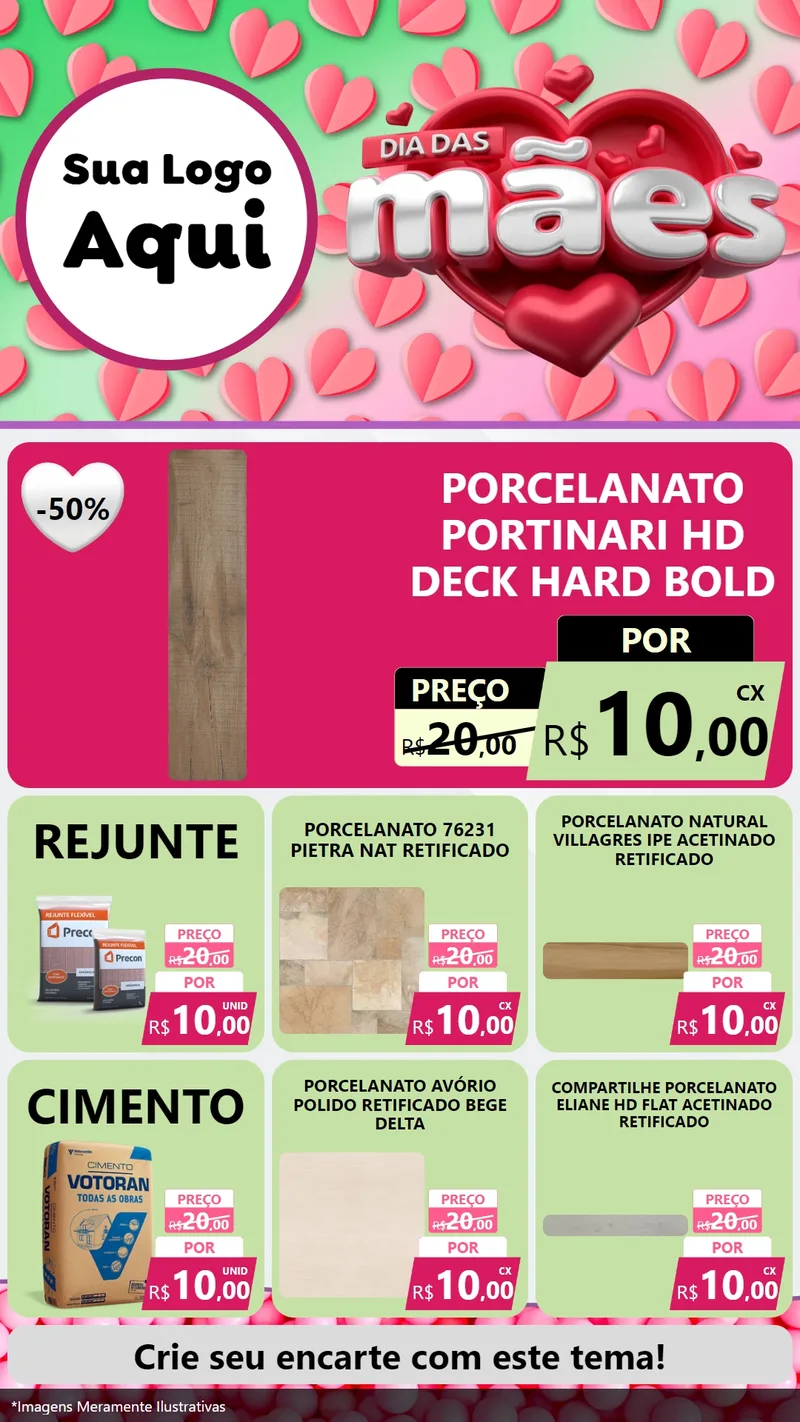Modelo de Rede Social para Stories com o tema Dia das Mães para Pisos e revestimentos