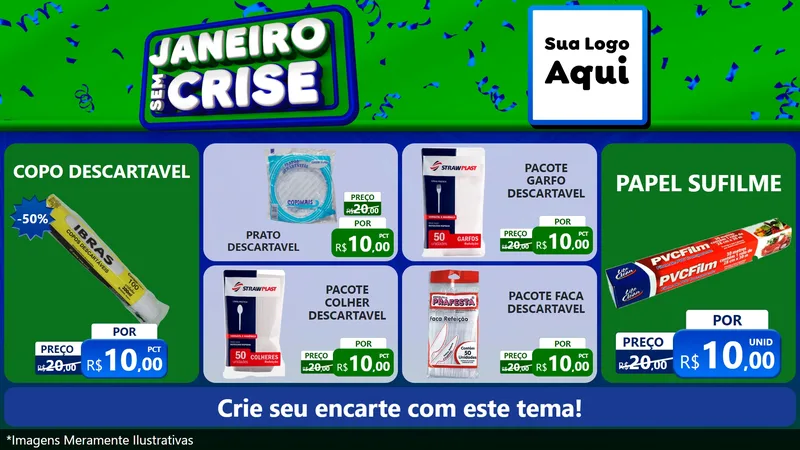 Modelo de TV para TV Horizontal com o tema Janeiro Sem Crise para Embalagens