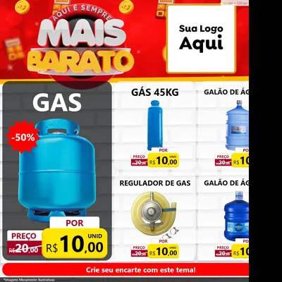 Modelo de Rede Social para Feed Facebook com o tema Mais Barato para Água e gás