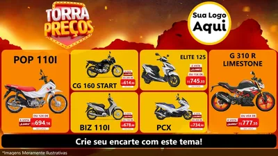 Modelo de TV para TV Horizontal com o tema Torra Preços para Concessionaria de Motos
