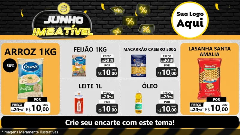 Modelo de TV para TV Horizontal com o tema Junho Imbatível para Supermercado