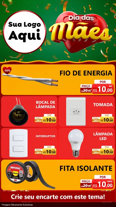 Modelo de TV para TV Vertical com o tema Dia das Mães para Materiais Elétricos