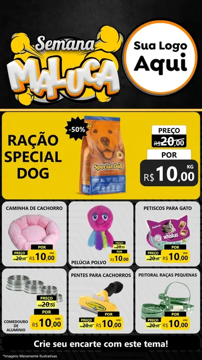 Modelo de Rede Social para Stories com o tema Semana Maluca para Pet Shop