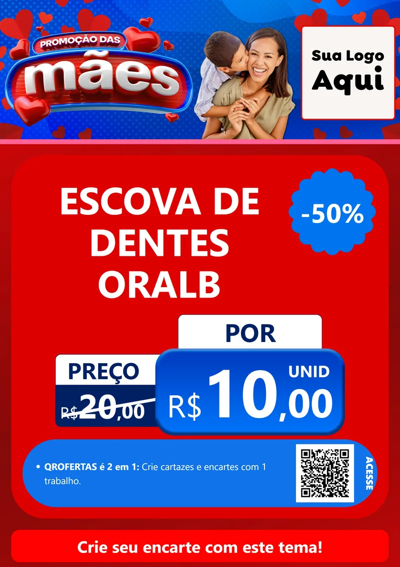 Modelo de Cartaz para Cartaz A4 Vertical com o tema Promoção das Mães para Higiene Pessoal