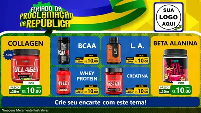 Modelo de TV para TV Horizontal com o tema Feriado da Proclamação da República para Suplementos alimentares