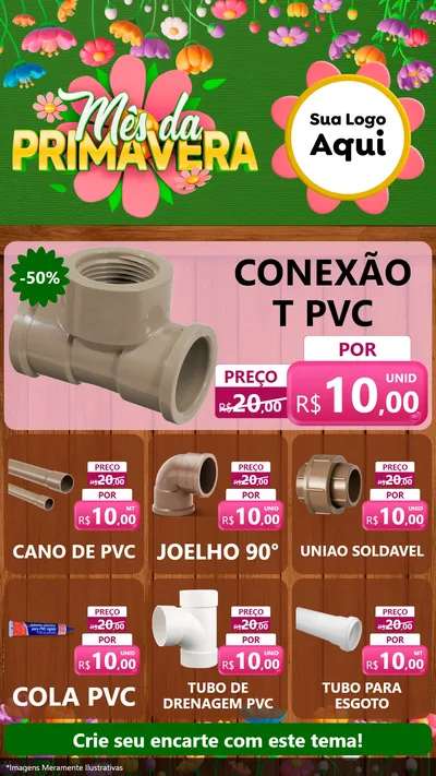 Modelo de Rede Social para Stories com o tema Mês da Primavera para Tubos e conexões