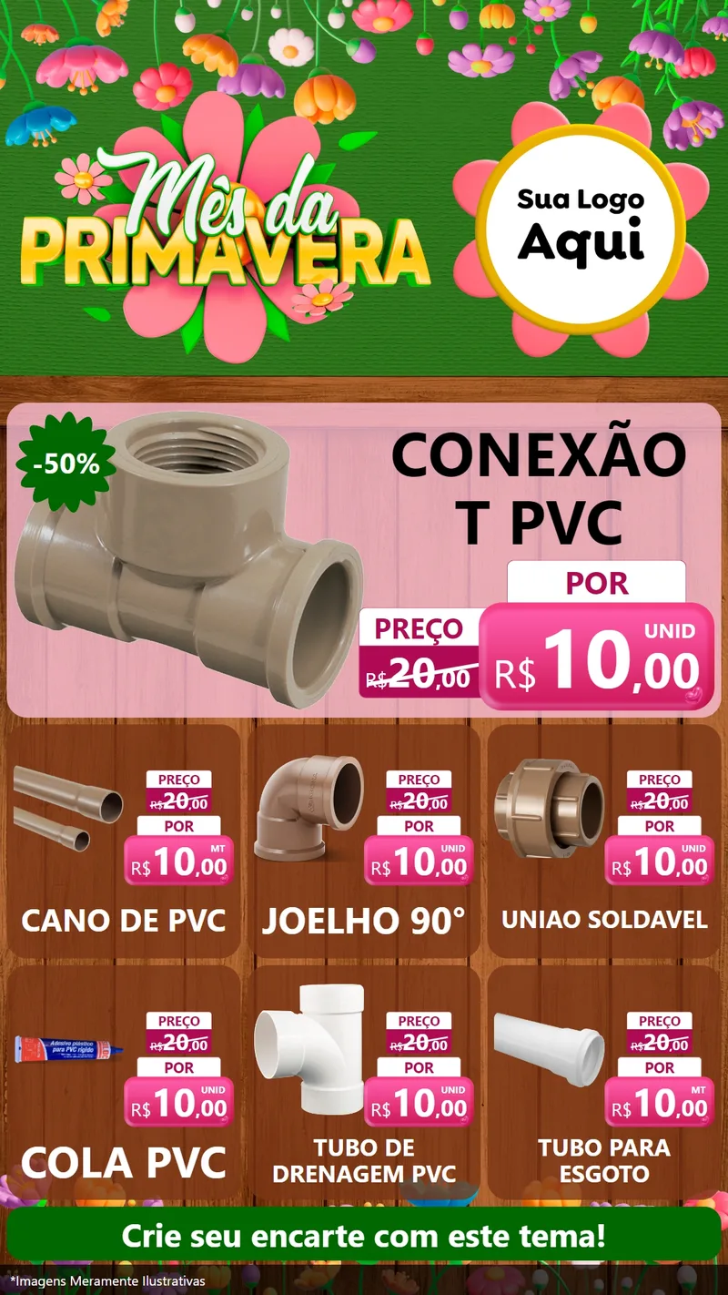 Modelo de Rede Social para Stories com o tema Mês da Primavera para Tubos e conexões