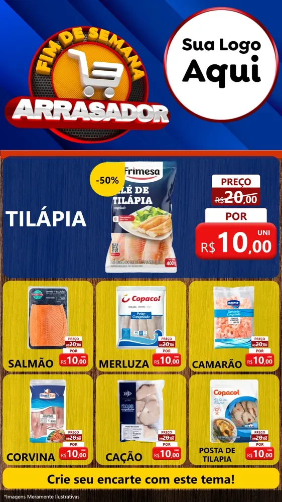 Modelo de Rede Social para Stories com o tema Fim De Semana Arrasador para Peixaria