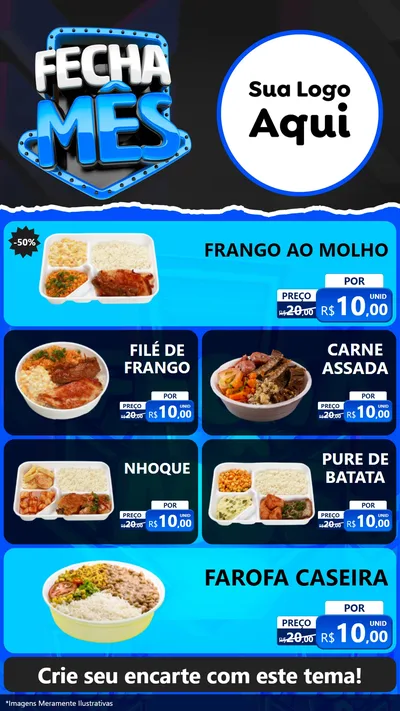 Modelo de TV para TV Vertical com o tema Fecha Mês para Restaurante
