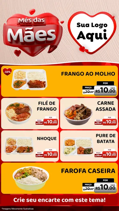 Modelo de TV para TV Vertical com o tema Mês das Mães para Restaurante