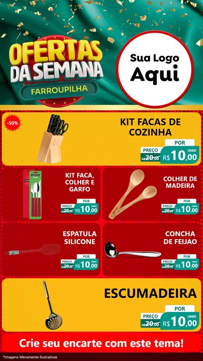 Modelo de TV para TV Vertical com o tema Ofertas da Semana Farroupilha para Utilidades Domésticas