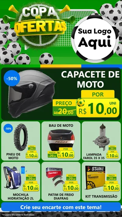 Modelo de Rede Social para Stories com o tema Copa De Ofertas para Moto peças