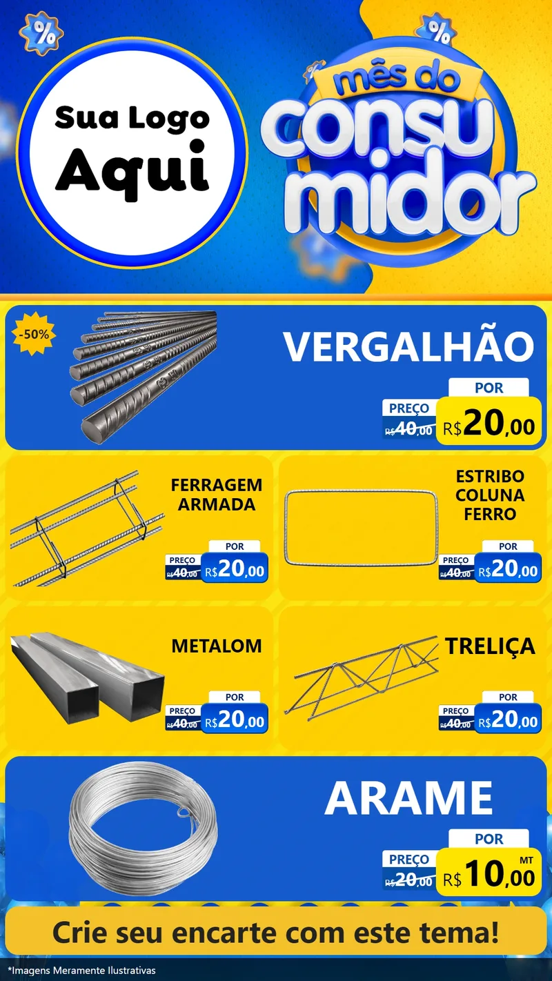 Modelo de TV para TV Vertical com o tema Mês do Consumidor para Ferragens