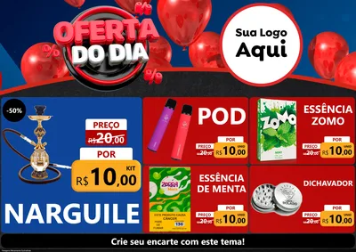 Modelo de Encarte para Encarte A4 Horizontal com o tema Oferta do Dia para Tabacaria