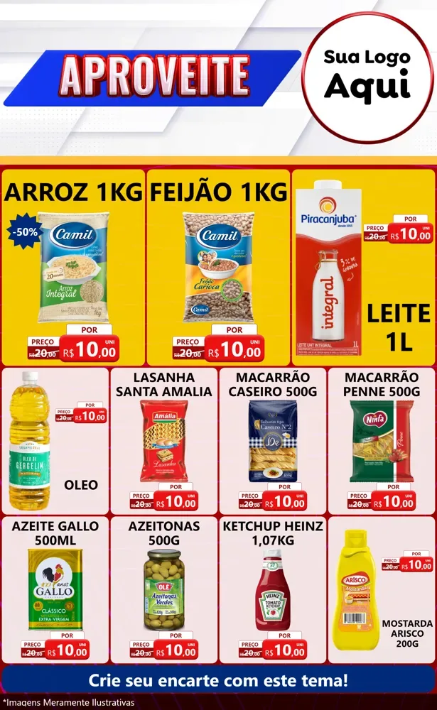 Modelo de Encarte para Encarte Grande com o tema Aproveite para Supermercado
