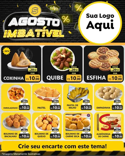 Modelo de Rede Social para Feed Instagram com o tema Agosto Imbatível para Salgadaria